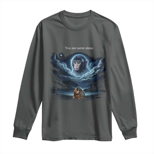 Baby Monkey Punch Long Sleeve Shirt You Are Never Alone Brave TS14 Dark Heather Print Your Wear