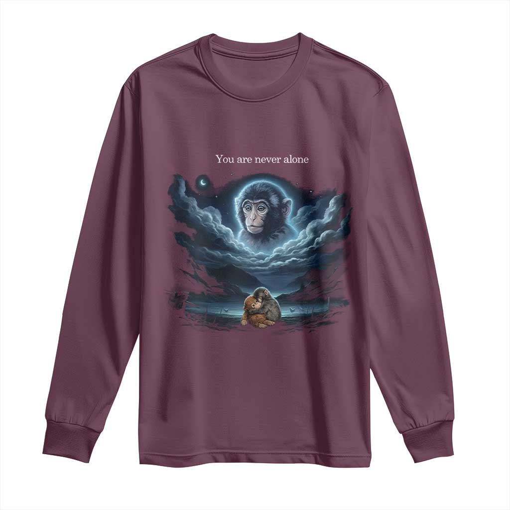 Baby Monkey Punch Long Sleeve Shirt You Are Never Alone Brave TS14 Maroon Print Your Wear