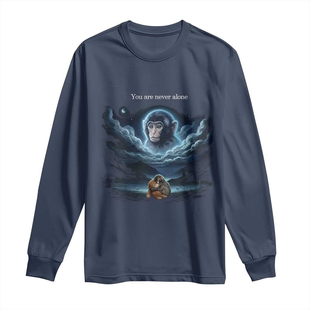 Baby Monkey Punch Long Sleeve Shirt You Are Never Alone Brave TS14 Navy Print Your Wear