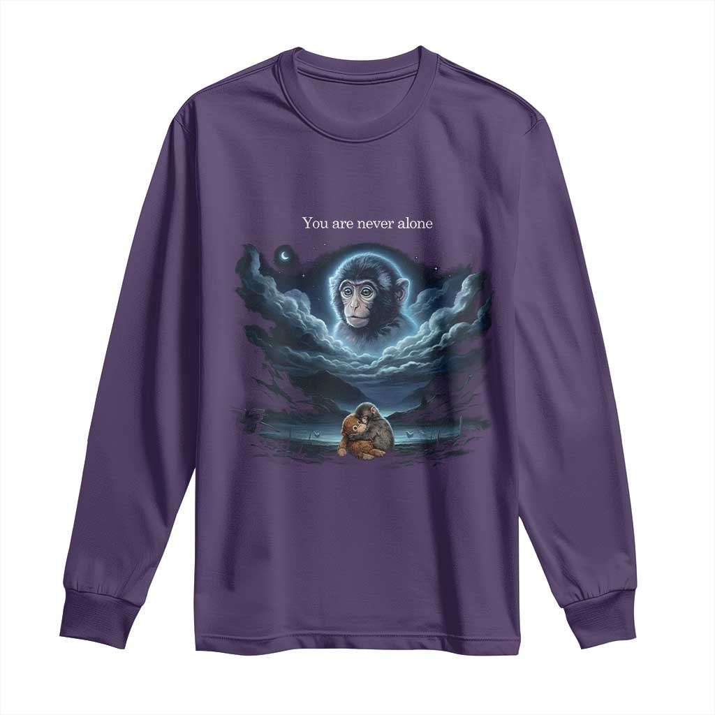 Baby Monkey Punch Long Sleeve Shirt You Are Never Alone Brave TS14 Purple Print Your Wear