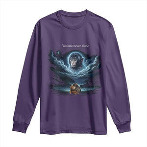 Baby Monkey Punch Long Sleeve Shirt You Are Never Alone Brave TS14 Purple Print Your Wear