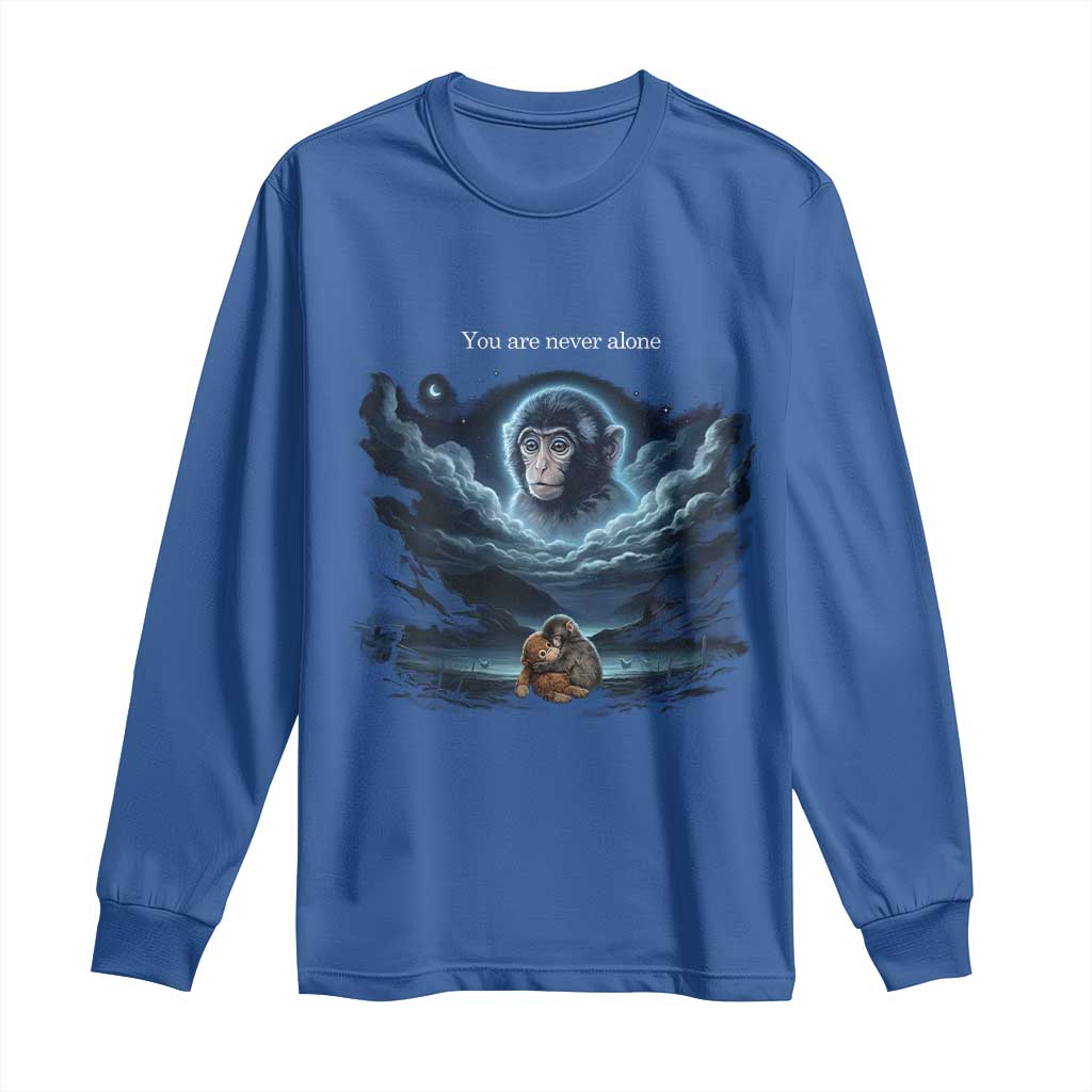 Baby Monkey Punch Long Sleeve Shirt You Are Never Alone Brave TS14 Royal Blue Print Your Wear