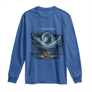 Baby Monkey Punch Long Sleeve Shirt You Are Never Alone Brave TS14 Royal Blue Print Your Wear