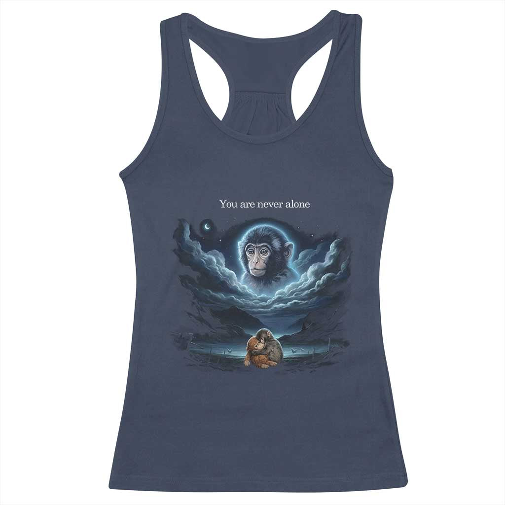 Baby Monkey Punch Racerback Tank Top You Are Never Alone Brave TS14 Navy Print Your Wear