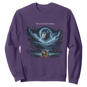 Baby Monkey Punch Sweatshirt You Are Never Alone Brave TS14 Purple Print Your Wear