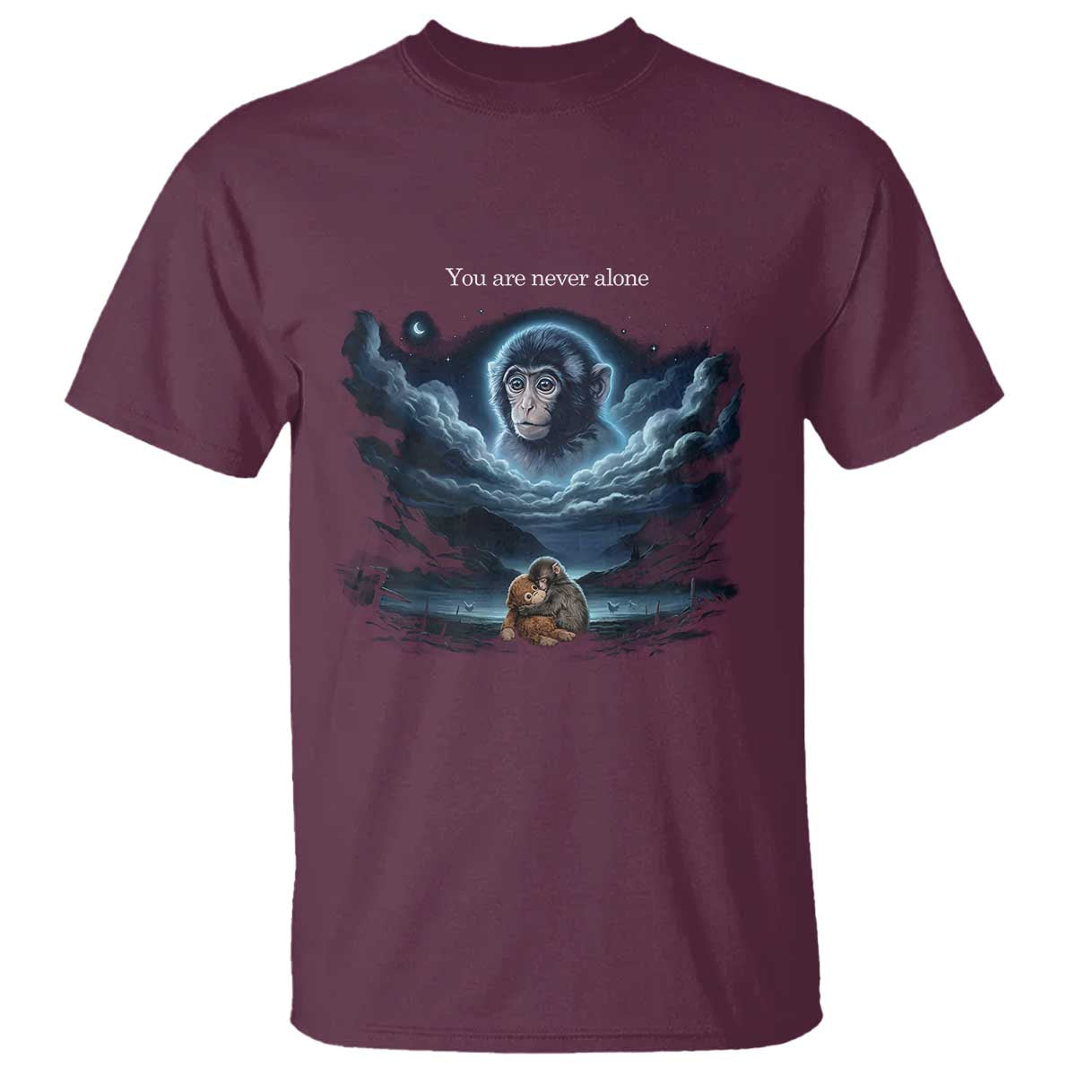 Baby Monkey Punch T Shirt You Are Never Alone Brave TS14 Maroon Print Your Wear