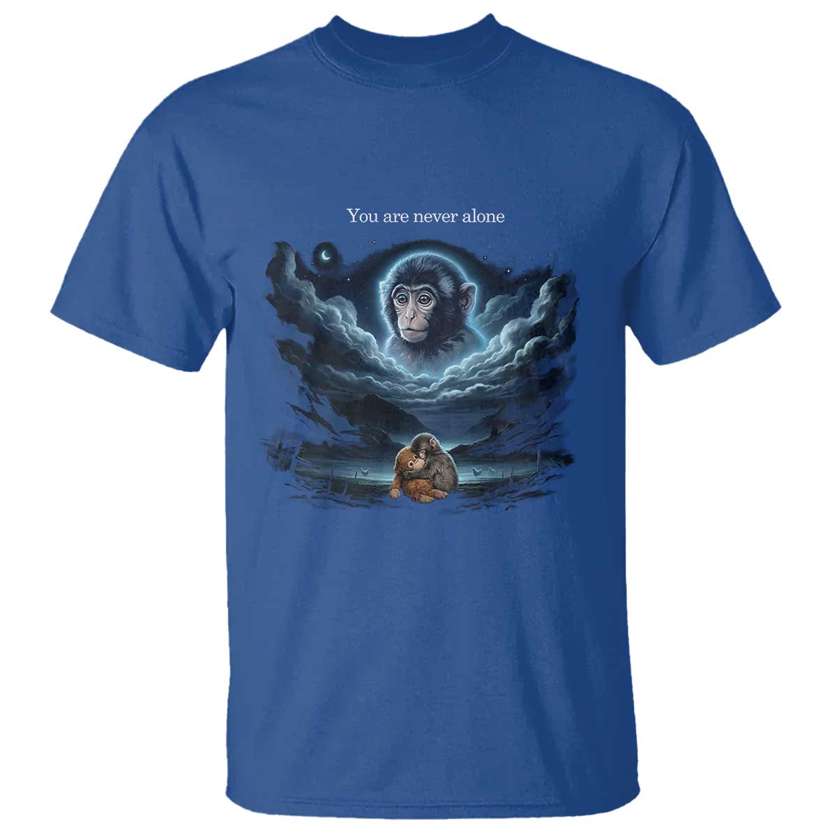 Baby Monkey Punch T Shirt You Are Never Alone Brave TS14 Royal Blue Print Your Wear