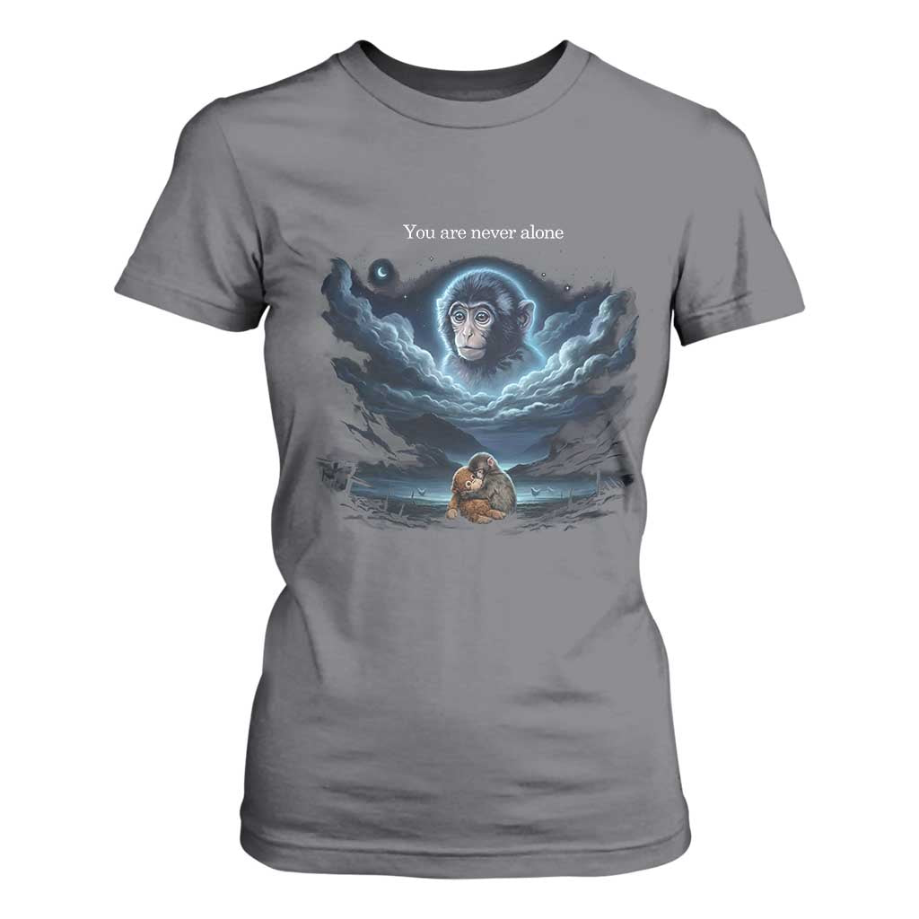 Baby Monkey Punch T Shirt For Women You Are Never Alone Brave TS14 Charcoal Print Your Wear