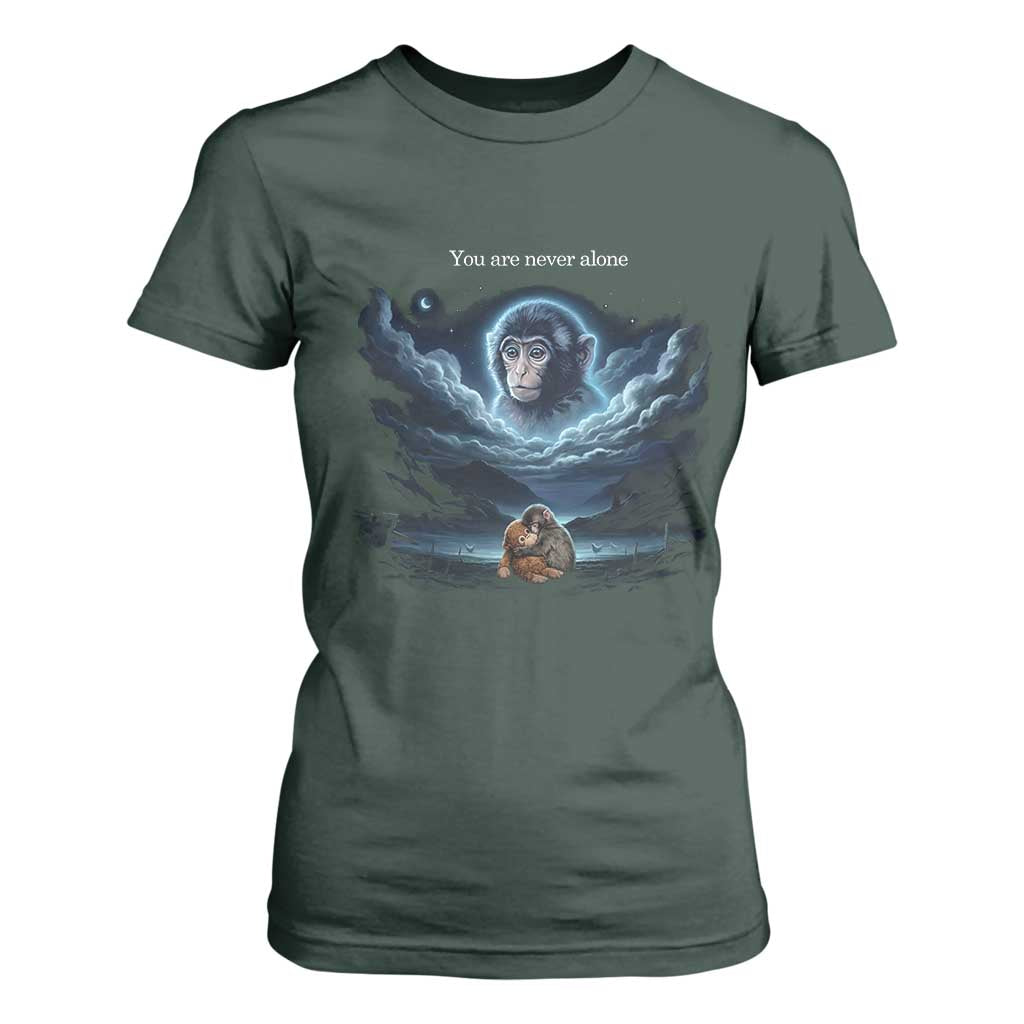 Baby Monkey Punch T Shirt For Women You Are Never Alone Brave TS14 Dark Forest Green Print Your Wear