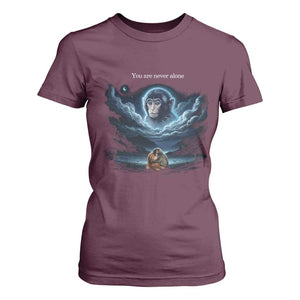 Baby Monkey Punch T Shirt For Women You Are Never Alone Brave TS14 Maroon Print Your Wear