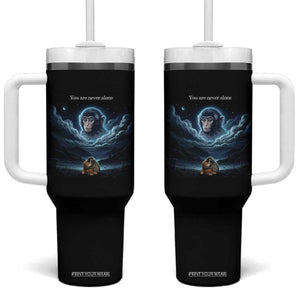 Baby Monkey Punch Tumbler With Handle You Are Never Alone Brave TS14 One Size: 40 oz Black Print Your Wear