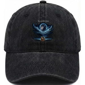 Baby Monkey Punch Washed Cotton Baseball Cap You Are Never Alone Brave TS14 Washed Cap Universal Fit Black Print Your Wear
