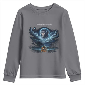 Baby Monkey Punch Youth Sweatshirt You Are Never Alone Brave TS14 Charcoal Print Your Wear