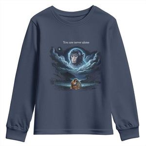 Baby Monkey Punch Youth Sweatshirt You Are Never Alone Brave TS14 Navy Print Your Wear