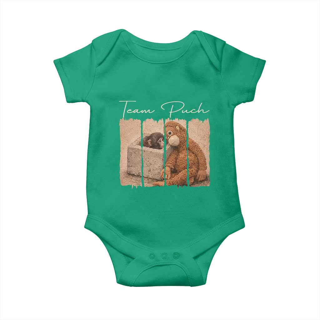 Team Punch Baby Onesie Baby Monkey And Plush Toy Viral TS14 Irish Green Print Your Wear