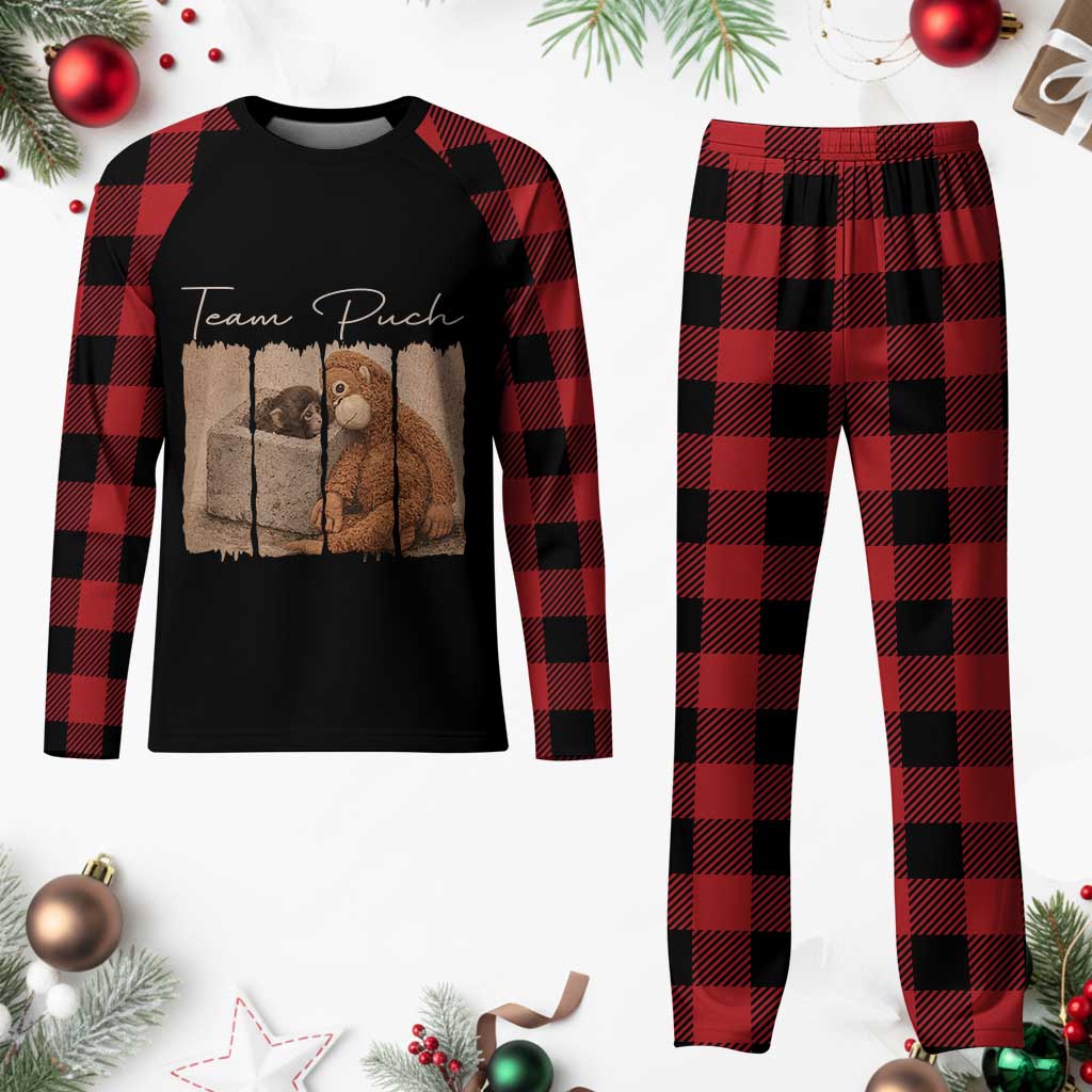 Team Punch Plaid Pajama Set Baby Monkey And Plush Toy Viral TS14 Buffalo Plaid Print Your Wear