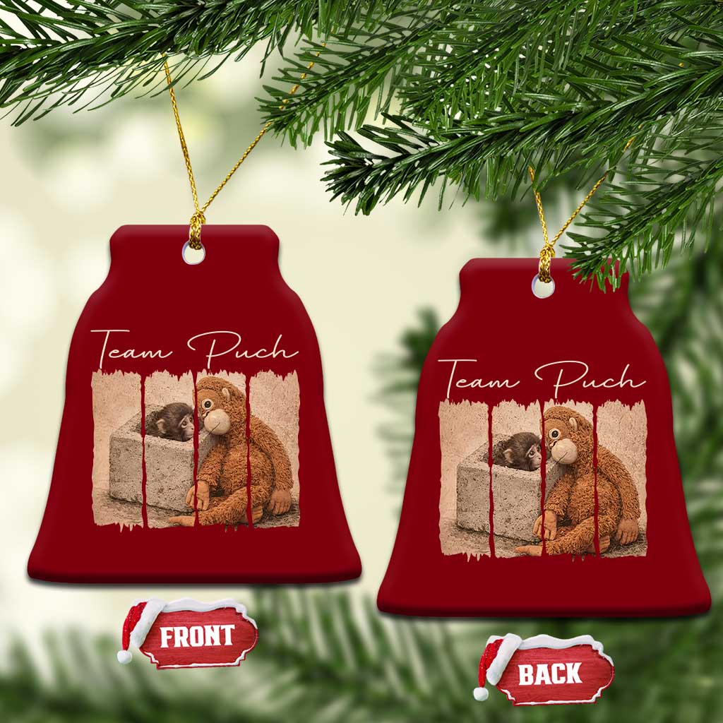 Team Punch Ceramic Ornament Baby Monkey And Plush Toy Viral TS14 Print Your Wear