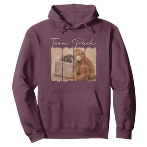 Team Punch Hoodie Baby Monkey And Plush Toy Viral TS14 Maroon Print Your Wear