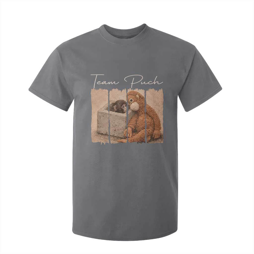Team Punch T Shirt For Kid Baby Monkey And Plush Toy Viral TS14 Charcoal Print Your Wear
