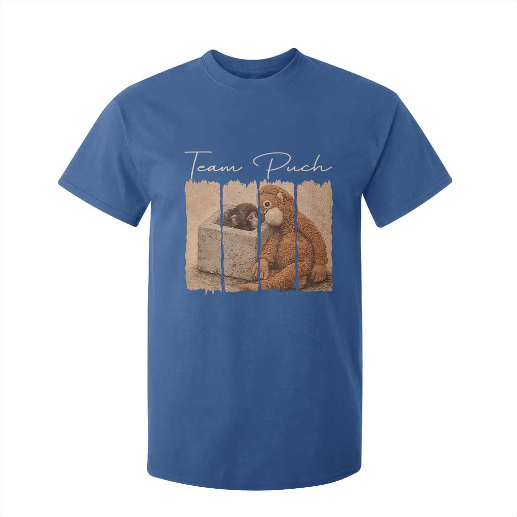 Team Punch T Shirt For Kid Baby Monkey And Plush Toy Viral TS14 Royal Blue Print Your Wear