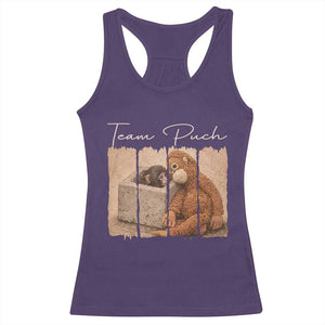 Team Punch Racerback Tank Top Baby Monkey And Plush Toy Viral TS14 Purple Print Your Wear