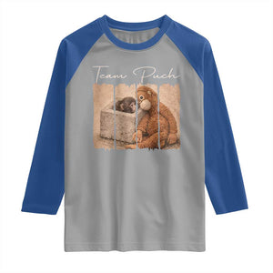 Team Punch Raglan Shirt Baby Monkey And Plush Toy Viral TS14 Sport Gray Royal Print Your Wear