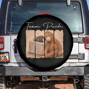 Team Punch Spare Tire Cover Baby Monkey And Plush Toy Viral TS14 No hole Black Print Your Wear