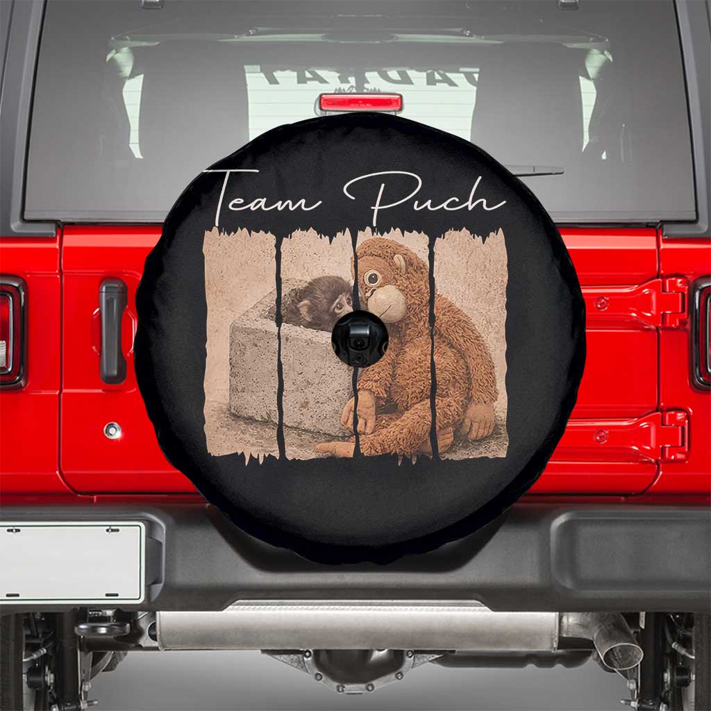 Team Punch Spare Tire Cover Baby Monkey And Plush Toy Viral TS14 Black Print Your Wear