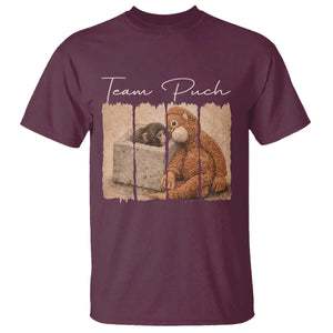 Team Punch T Shirt Baby Monkey And Plush Toy Viral TS14 Maroon Print Your Wear