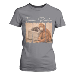 Team Punch T Shirt For Women Baby Monkey And Plush Toy Viral TS14 Charcoal Print Your Wear