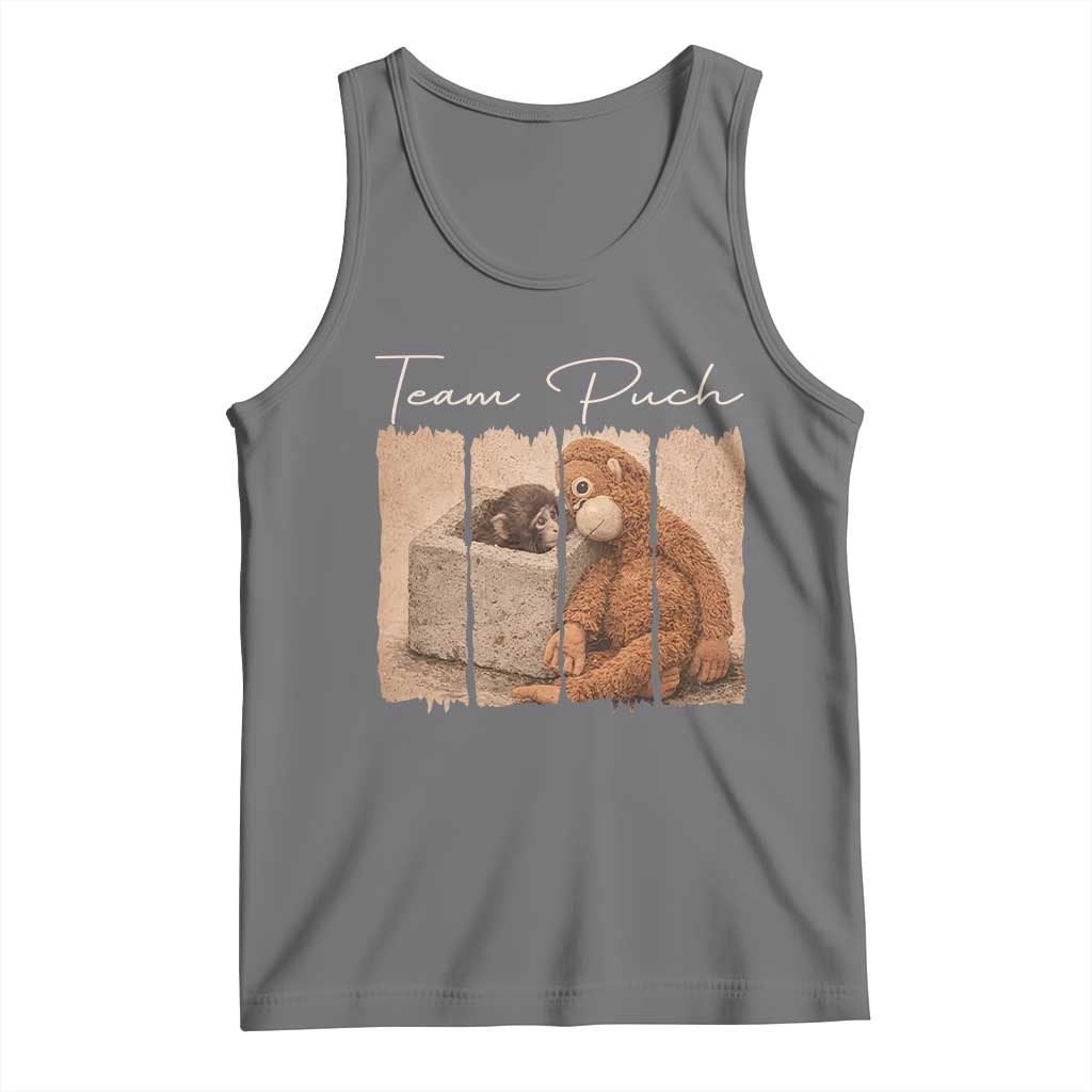 Team Punch Tank Top Baby Monkey And Plush Toy Viral TS14 Black Heather Print Your Wear
