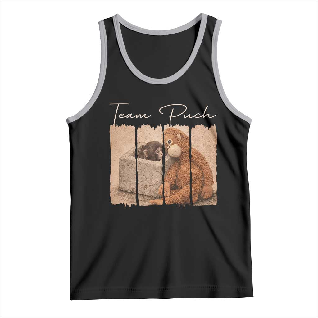 Team Punch Tank Top Baby Monkey And Plush Toy Viral TS14 Black Athletic Heather Print Your Wear
