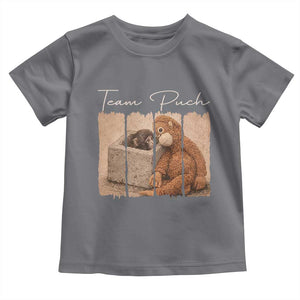 Team Punch Toddler T Shirt Baby Monkey And Plush Toy Viral TS14 Charcoal Print Your Wear
