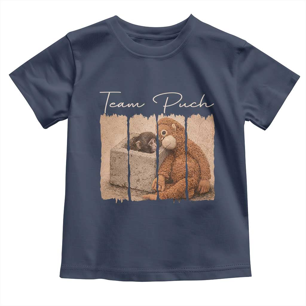 Team Punch Toddler T Shirt Baby Monkey And Plush Toy Viral TS14 Navy Print Your Wear