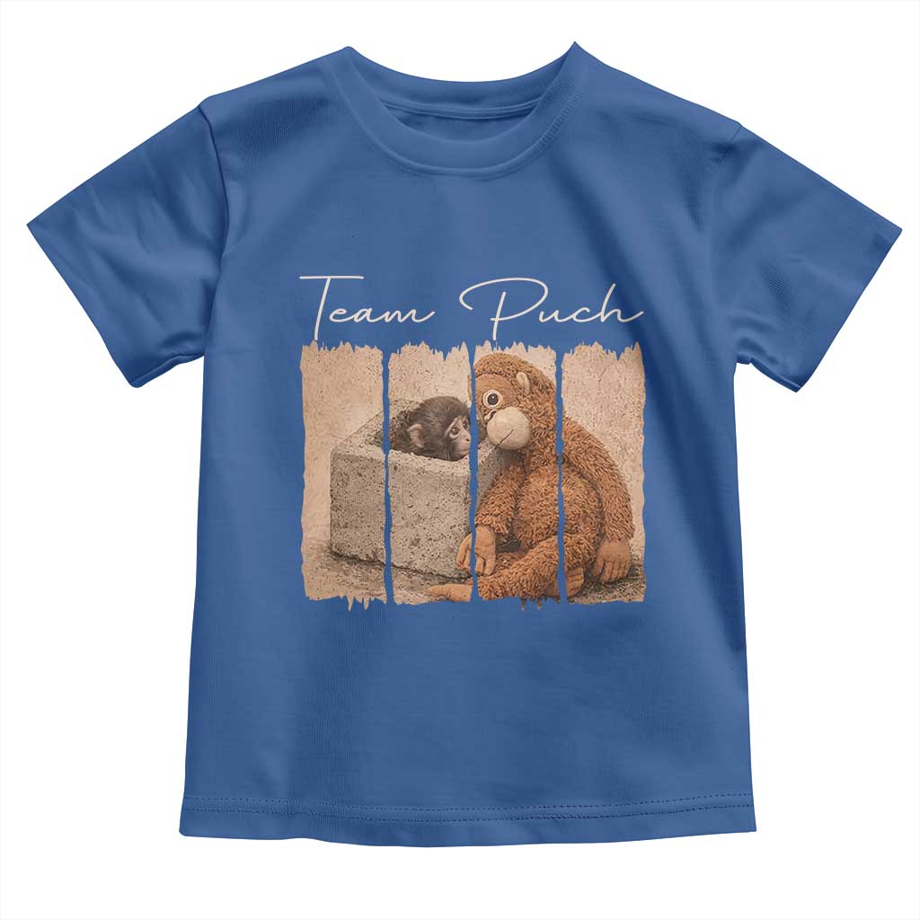Team Punch Toddler T Shirt Baby Monkey And Plush Toy Viral TS14 Royal Blue Print Your Wear