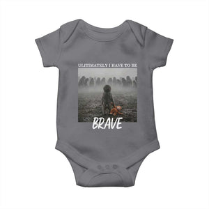 Sad Punch Monkey Baby Onesie Ultimately I Have To Be Brave TS14 Charcoal Print Your Wear