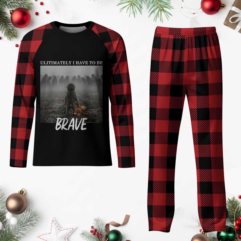 Sad Punch Monkey Plaid Pajama Set Ultimately I Have To Be Brave TS14 Buffalo Plaid Print Your Wear