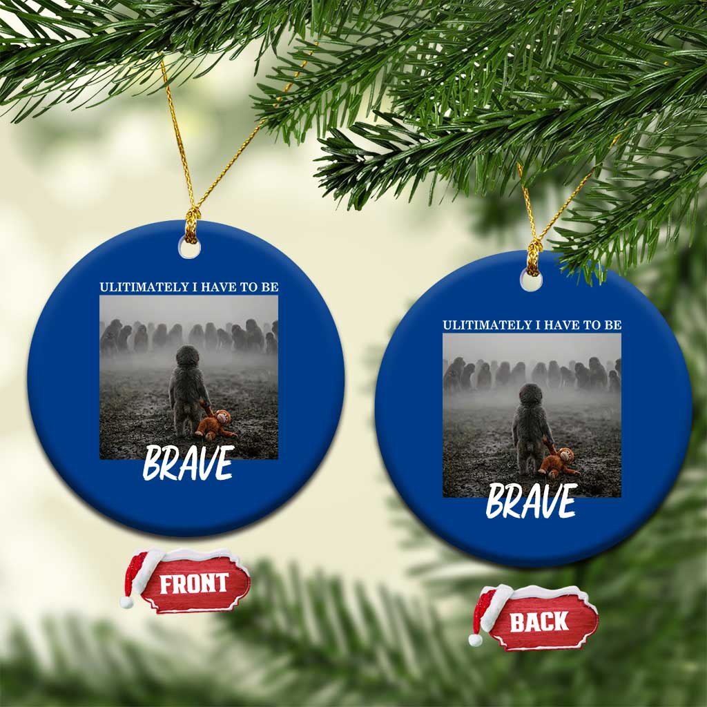Sad Punch Monkey Ceramic Ornament Ultimately I Have To Be Brave TS14 1pc Blue Print Your Wear