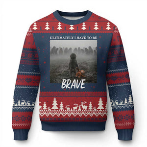 Sad Punch Monkey Ugly Christmas Sweater Ultimately I Have To Be Brave TS14 Navy Red Print Your Wear