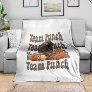 Team Punch Monkey Throw Blanket Baby Monkey And Plush Toy Viral TS14 Print Your Wear