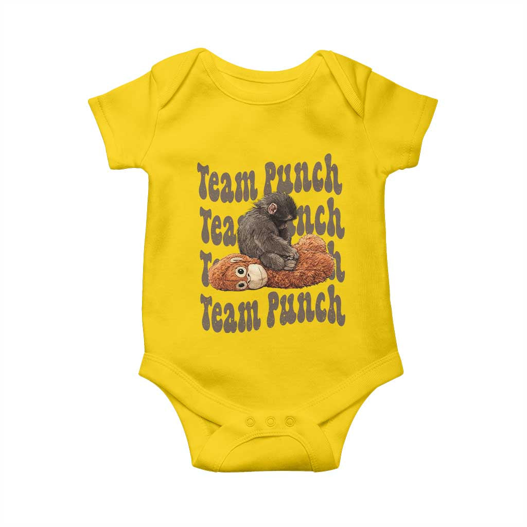 Team Punch Monkey Baby Onesie Baby Monkey And Plush Toy Viral TS14 Daisy Print Your Wear