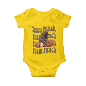 Team Punch Monkey Baby Onesie Baby Monkey And Plush Toy Viral TS14 Daisy Print Your Wear