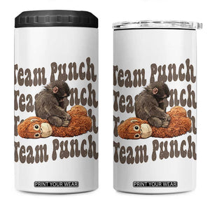 Team Punch Monkey 4 in 1 Can Cooler Tumbler Baby Monkey And Plush Toy Viral TS14 One Size: 16 oz White Print Your Wear