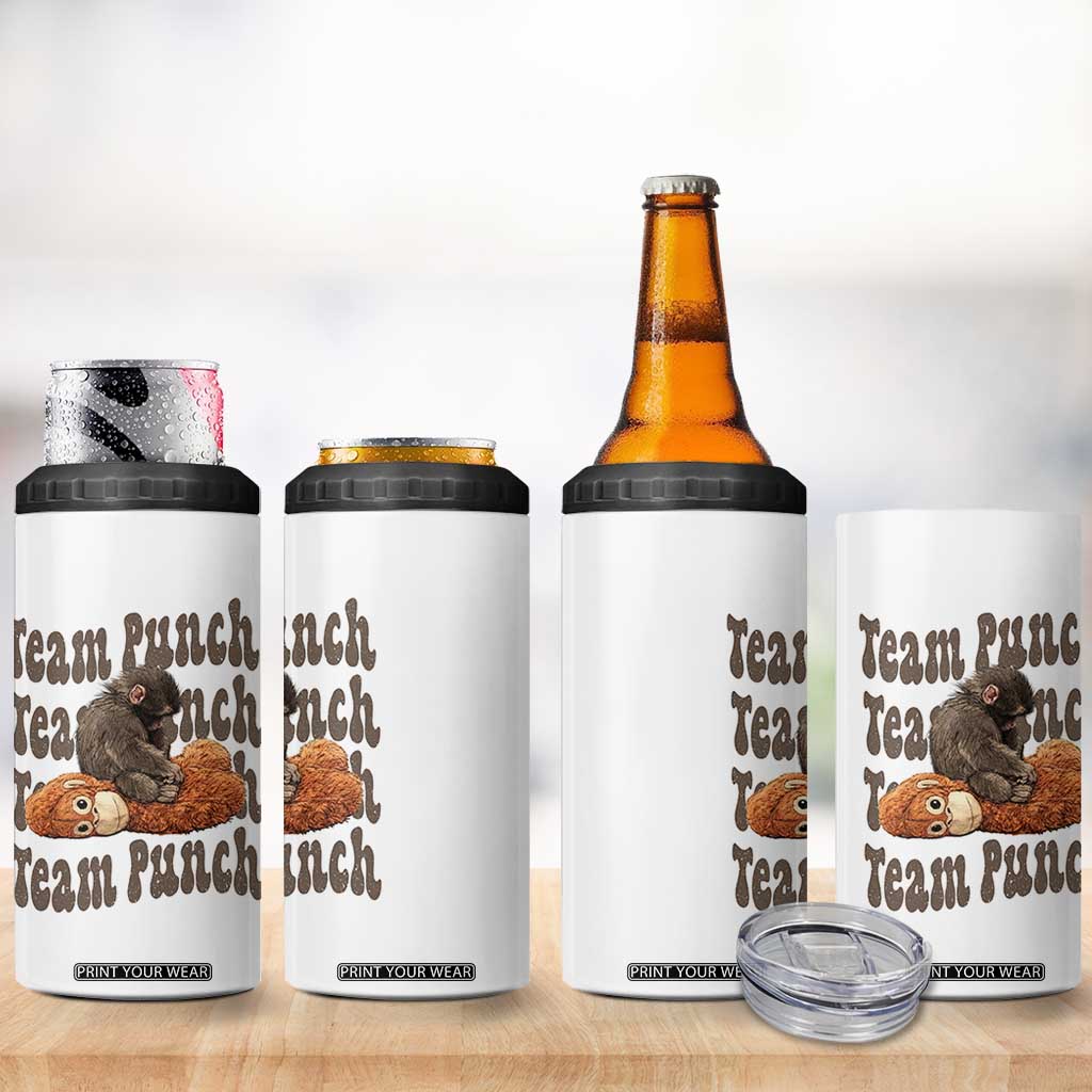 Team Punch Monkey 4 in 1 Can Cooler Tumbler Baby Monkey And Plush Toy Viral TS14 Print Your Wear