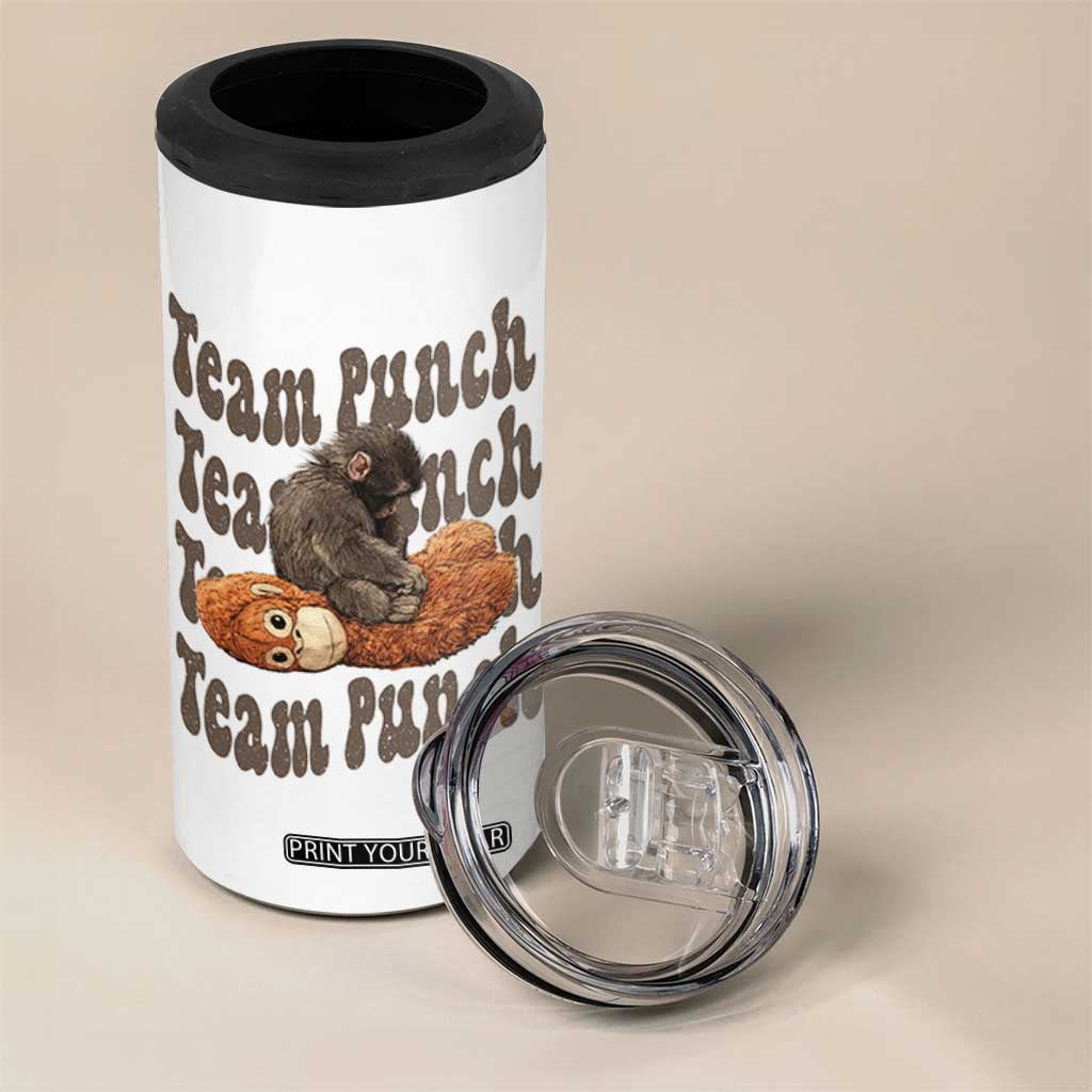 Team Punch Monkey 4 in 1 Can Cooler Tumbler Baby Monkey And Plush Toy Viral TS14 Print Your Wear
