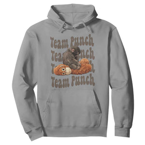 Team Punch Monkey Hoodie Baby Monkey And Plush Toy Viral TS14 Sport Gray Print Your Wear
