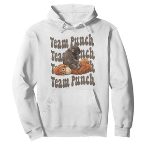 Team Punch Monkey Hoodie Baby Monkey And Plush Toy Viral TS14 White Print Your Wear