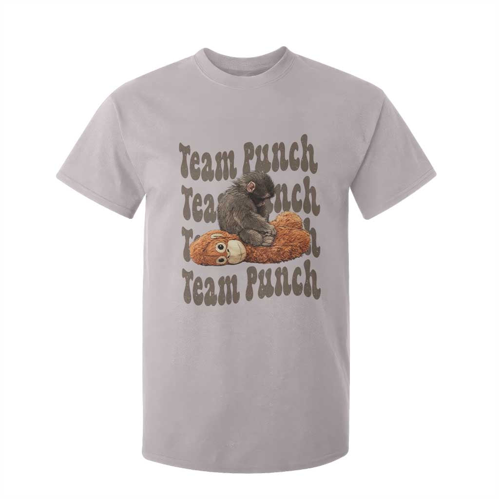 Team Punch Monkey T Shirt For Kid Baby Monkey And Plush Toy Viral TS14 Ice Gray Print Your Wear