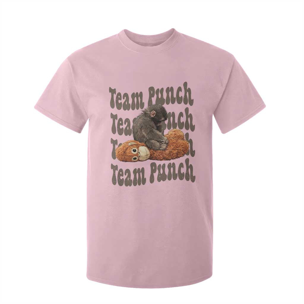 Team Punch Monkey T Shirt For Kid Baby Monkey And Plush Toy Viral TS14 Light Pink Print Your Wear