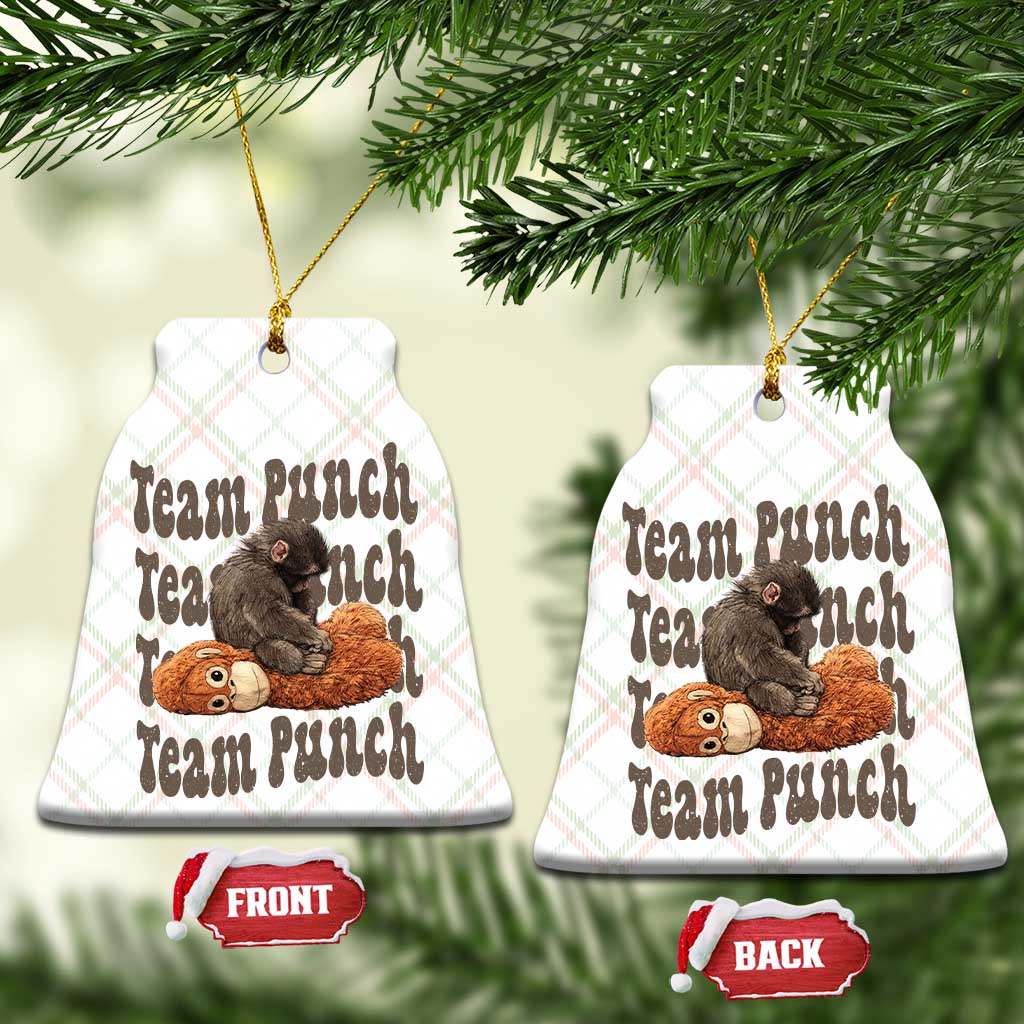 Team Punch Monkey Ceramic Ornament Baby Monkey And Plush Toy Viral TS14 Print Your Wear